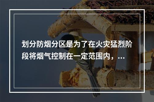 划分防烟分区是为了在火灾猛烈阶段将烟气控制在一定范围内，以便