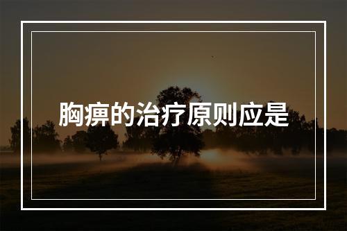 胸痹的治疗原则应是