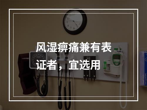 风湿痹痛兼有表证者，宜选用