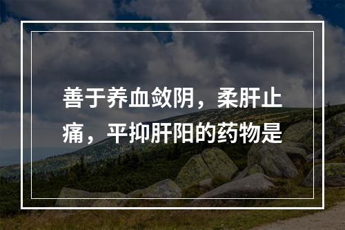 善于养血敛阴，柔肝止痛，平抑肝阳的药物是