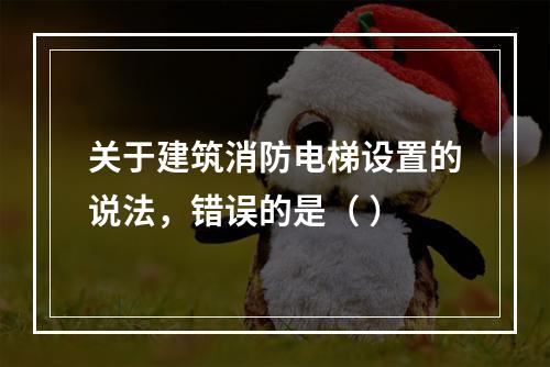 关于建筑消防电梯设置的说法，错误的是（ ）