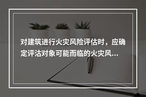 对建筑进行火灾风险评估时，应确定评沽对象可能而临的火灾风险。