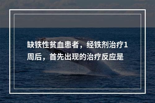 缺铁性贫血患者，经铁剂治疗1周后，首先出现的治疗反应是