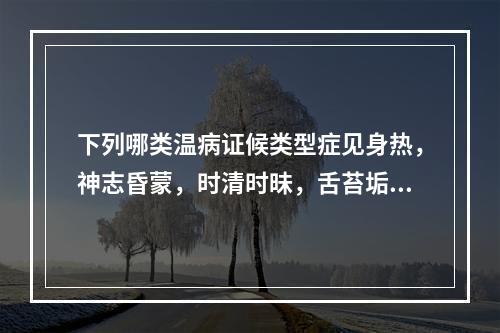 下列哪类温病证候类型症见身热，神志昏蒙，时清时昧，舌苔垢腻，