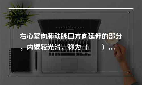 右心室向肺动脉口方向延伸的部分，内壁较光滑，称为（　　）。