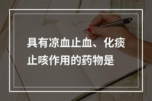 具有凉血止血、化痰止咳作用的药物是