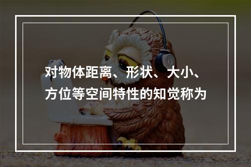 对物体距离、形状、大小、方位等空间特性的知觉称为