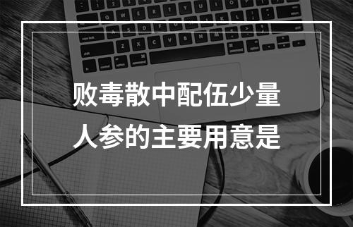 败毒散中配伍少量人参的主要用意是