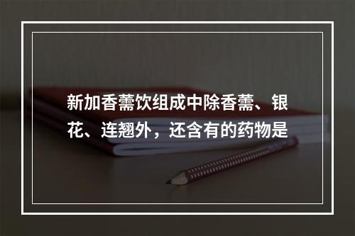 新加香薷饮组成中除香薷、银花、连翘外，还含有的药物是