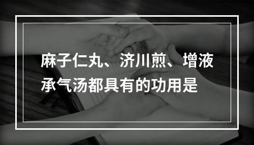 麻子仁丸、济川煎、增液承气汤都具有的功用是