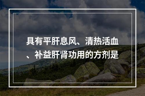 具有平肝息风、清热活血、补益肝肾功用的方剂是