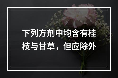 下列方剂中均含有桂枝与甘草，但应除外