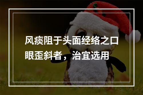 风痰阻于头面经络之口眼歪斜者，治宜选用