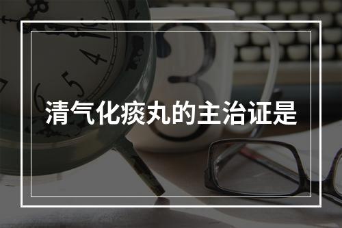 清气化痰丸的主治证是