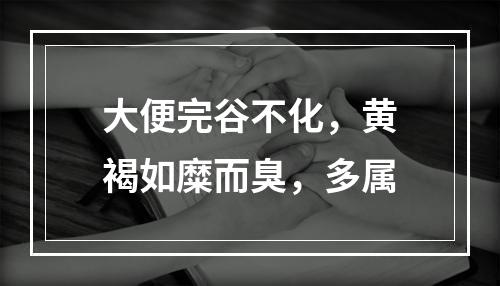 大便完谷不化，黄褐如糜而臭，多属