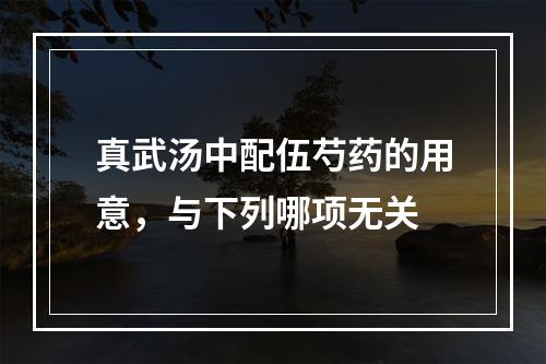 真武汤中配伍芍药的用意，与下列哪项无关