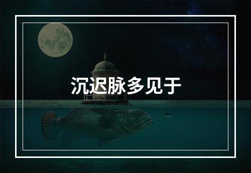 沉迟脉多见于