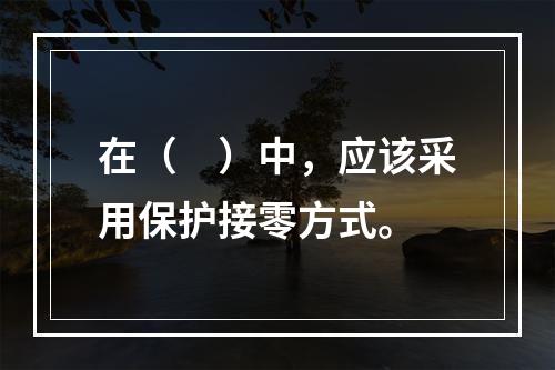 在（　）中，应该采用保护接零方式。