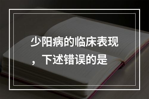 少阳病的临床表现，下述错误的是