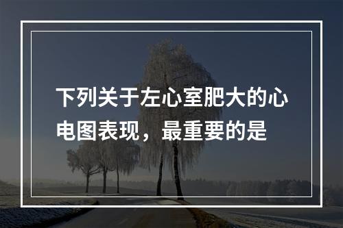 下列关于左心室肥大的心电图表现，最重要的是