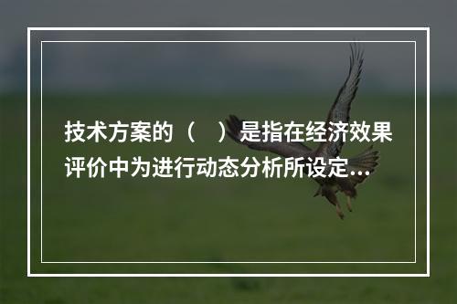 技术方案的（　）是指在经济效果评价中为进行动态分析所设定的期