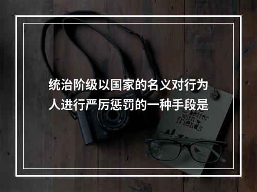 统治阶级以国家的名义对行为人进行严厉惩罚的一种手段是