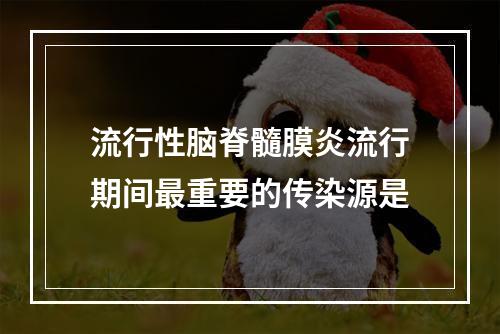 流行性脑脊髓膜炎流行期间最重要的传染源是