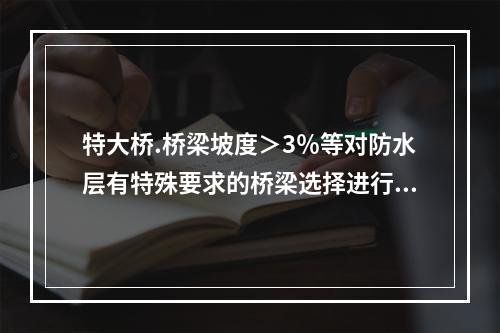 特大桥.桥梁坡度＞3％等对防水层有特殊要求的桥梁选择进行防水