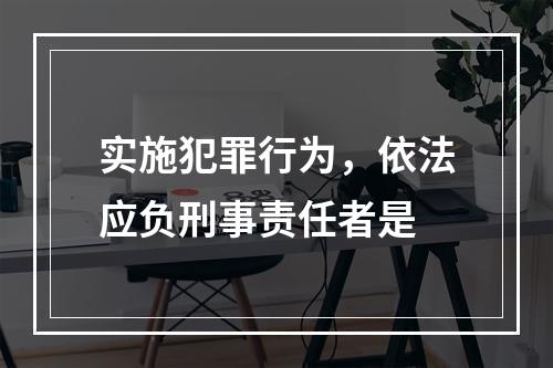 实施犯罪行为，依法应负刑事责任者是