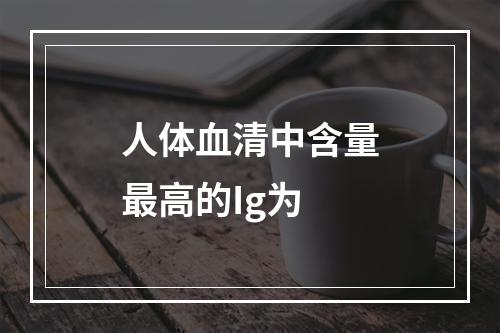 人体血清中含量最高的Ig为