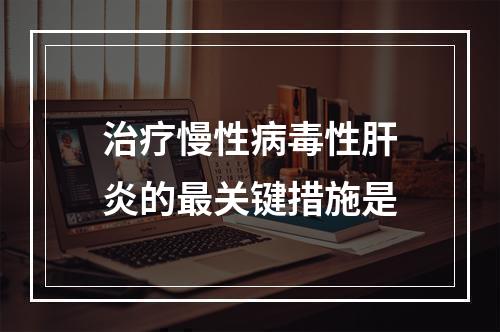 治疗慢性病毒性肝炎的最关键措施是