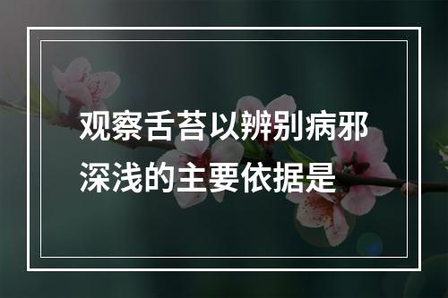 观察舌苔以辨别病邪深浅的主要依据是