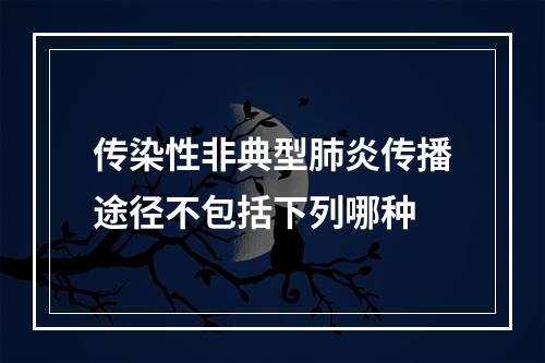 传染性非典型肺炎传播途径不包括下列哪种