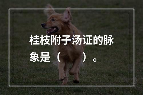 桂枝附子汤证的脉象是（　　）。