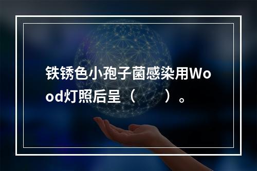 铁锈色小孢子菌感染用Wood灯照后呈（　　）。