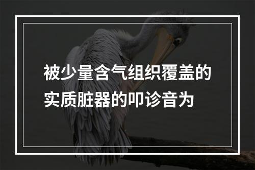 被少量含气组织覆盖的实质脏器的叩诊音为