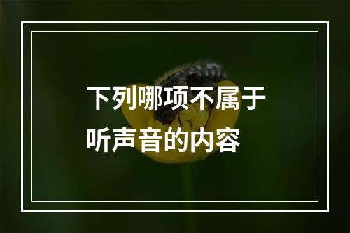 下列哪项不属于听声音的内容