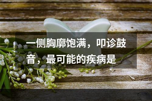 一侧胸廓饱满，叩诊鼓音，最可能的疾病是