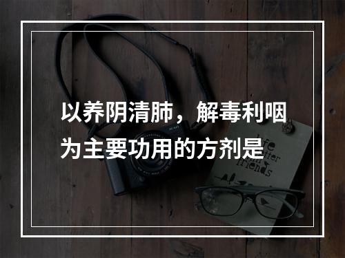 以养阴清肺，解毒利咽为主要功用的方剂是