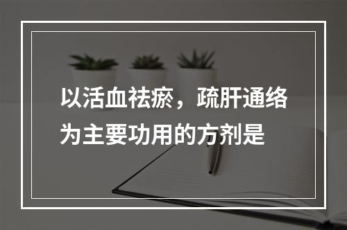 以活血祛瘀，疏肝通络为主要功用的方剂是