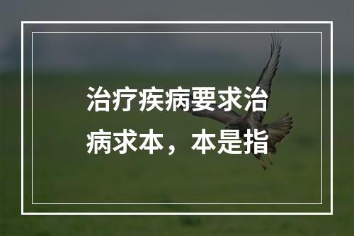 治疗疾病要求治病求本，本是指