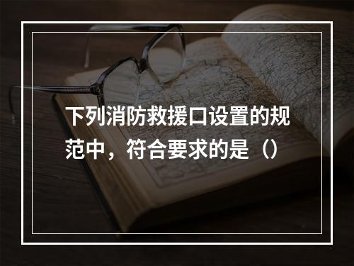 下列消防救援口设置的规范中，符合要求的是（）