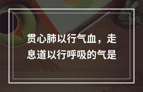 贯心肺以行气血，走息道以行呼吸的气是