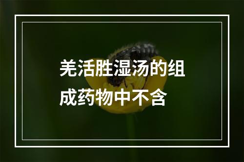 羌活胜湿汤的组成药物中不含