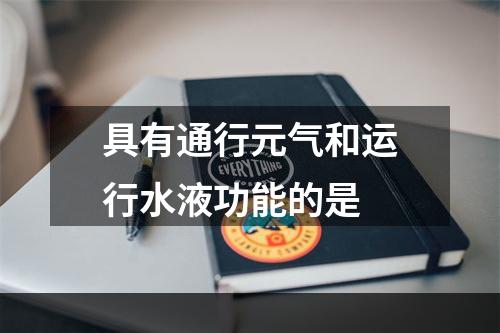 具有通行元气和运行水液功能的是