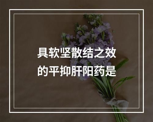 具软坚散结之效的平抑肝阳药是