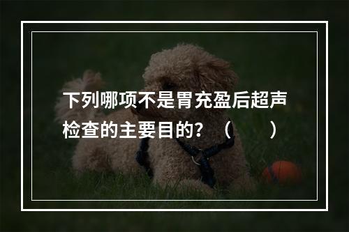 下列哪项不是胃充盈后超声检查的主要目的？（　　）