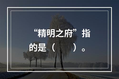 “精明之府”指的是（　　）。