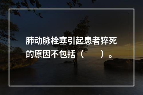 肺动脉栓塞引起患者猝死的原因不包括（　　）。