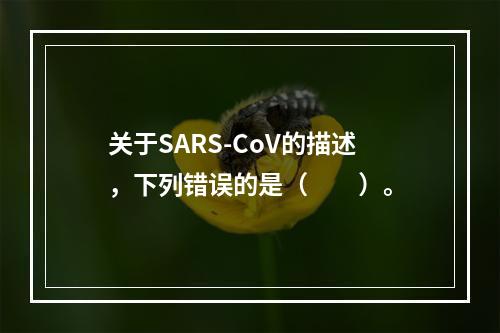 关于SARS-CoV的描述，下列错误的是（　　）。